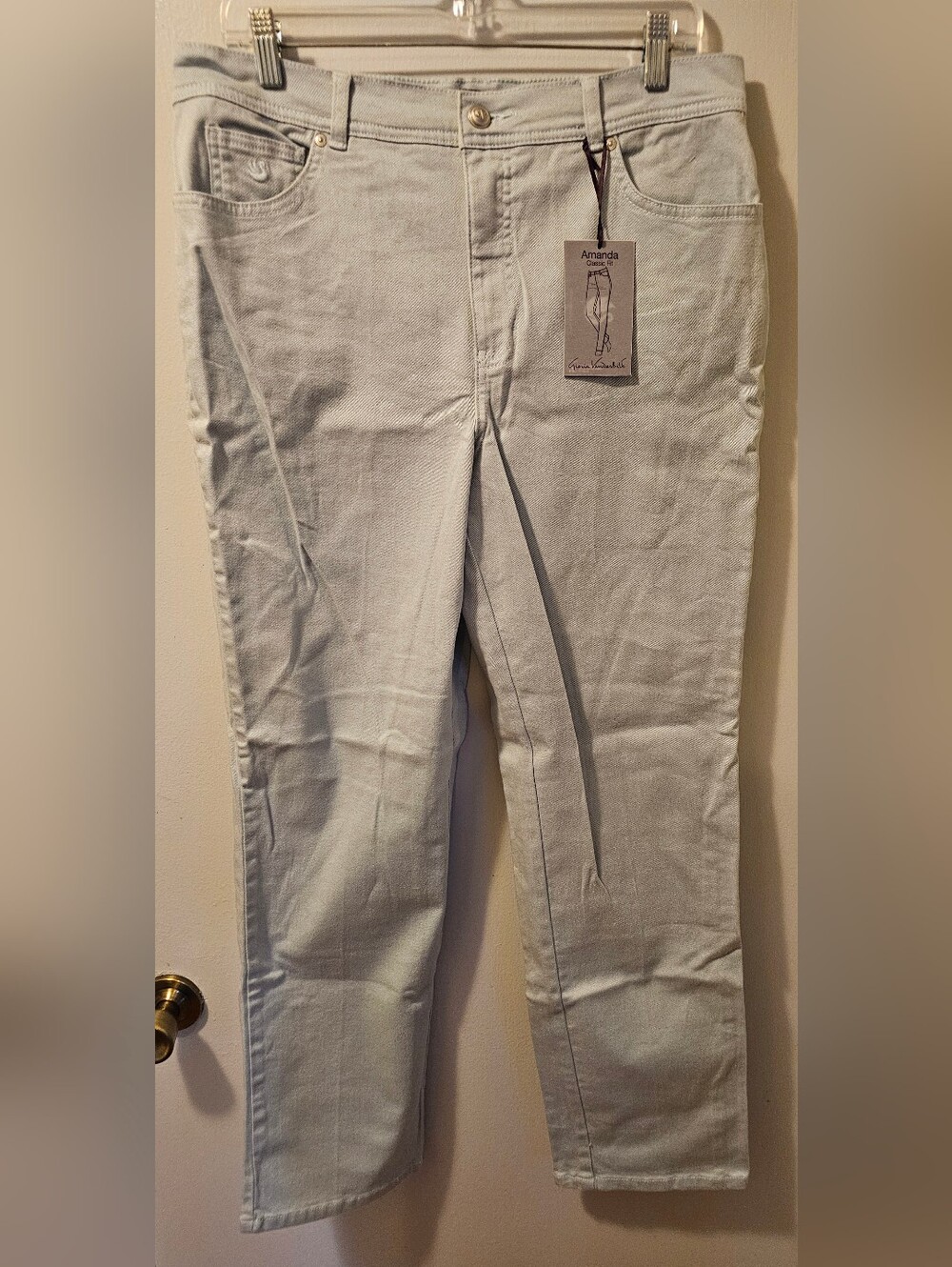 Gloria Vanderbilt Amanda Classic High Rise Tapered Jeans Green Womens Sz 14 NWT